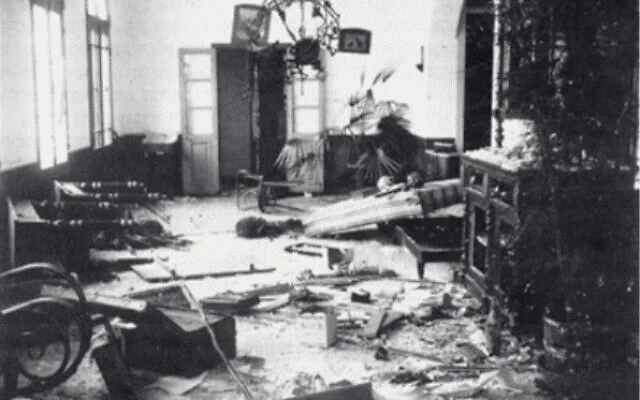 Damage to a home in the city of Hadera