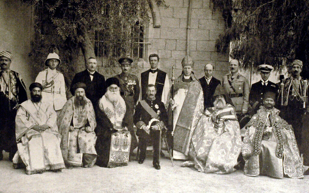 Herbert Samuel, seated center, with Jerusalem church leaders